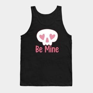 Pastel Pink Be Mine Valentines Day Skull Tank Top